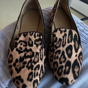 Leopard Print Loafer Style Flats